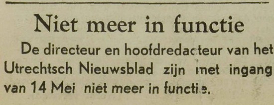 Hoofdredactie niet meer in functie